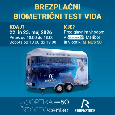 BREZPLAČNI DNEye® BIOMETRIČNI TEST VIDA – RODENSTOCK PRIKOLICA prihaja v Maribor 22. in 23. maja 2026